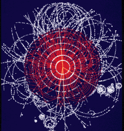 Simulation of the decay of a Higgs boson into 4 muons